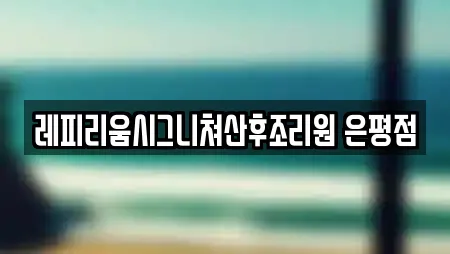 레피리움시그니쳐산후조리원 은평점