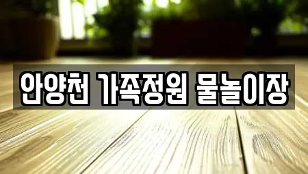 안양천 가족정원 물놀이장