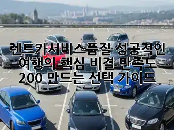 렌트카서비스품질, 성공적인 여행의 핵심 비결: 만족도 200% 만드는 선택 가이드! 🚗✨