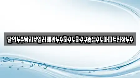 달인누수탐지보일러배관누수하수도하수구뚫음수도아파트천장누수