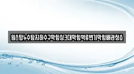 원스탑누수탐지하수구막힘싱크대막힘역류변기막힘배관청소