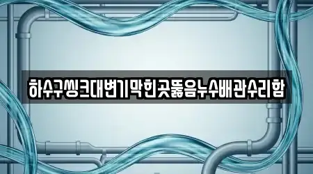 하수구씽크대변기막힌곳뚫음누수배관수리함