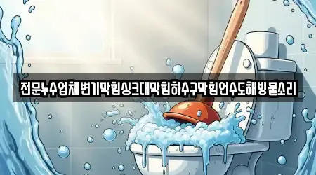 전문누수업체변기막힘싱크대막힘하수구막힘언수도해빙물소리