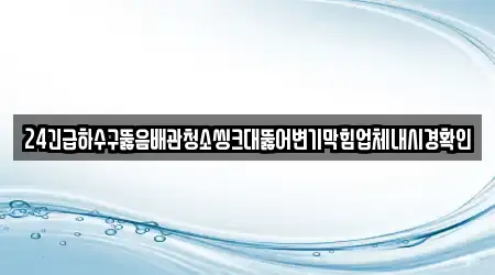 24긴급하수구뚫음배관청소씽크대뚫어변기막힘업체내시경확인
