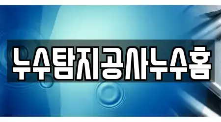 누수탐지공사누수홈