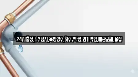 24시출장,누수탐지,옥상방수,하수구막힘,변기막힘,배관교체,용접