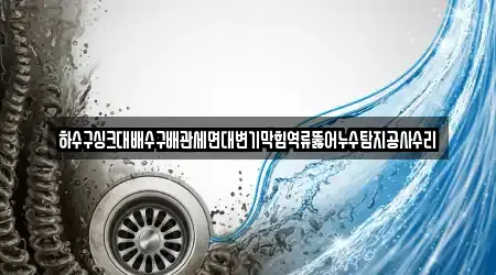 하수구싱크대배수구배관세면대변기막힘역류뚫어누수탐지공사수리