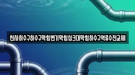 천사하수구하수구막힘변기막힘싱크대막힘하수구역류수전교체
