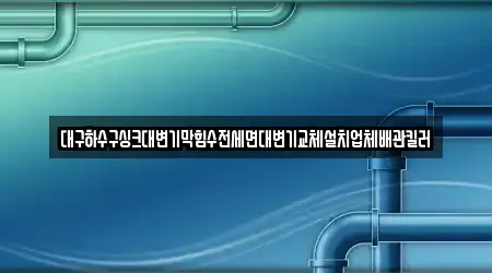 대구하수구싱크대변기막힘수전세면대변기교체설치업체배관킬러