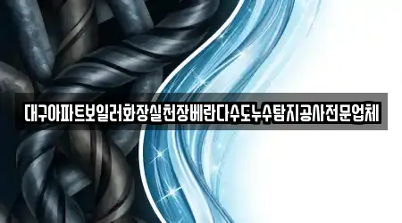 대구아파트보일러화장실천장베란다수도누수탐지공사전문업체