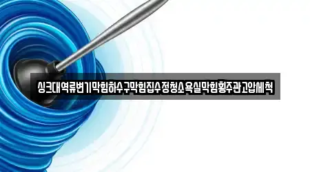 싱크대역류변기막힘하수구막힘집수정청소욕실막힘횡주관고압세척