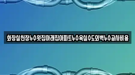 화장실천장누수윗집아래집아파트누수욕실수도외벽누수공사비용