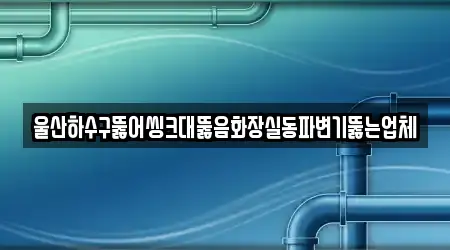 울산하수구뚫어씽크대뚫음화장실동파변기뚫는업체
