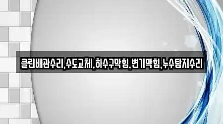클린배관수리,수도교체,하수구막힘,변기막힘,누수탐지수리