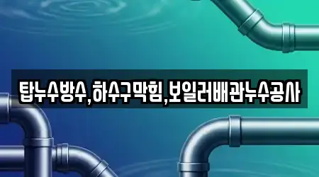 탑누수방수,하수구막힘,보일러배관누수공사