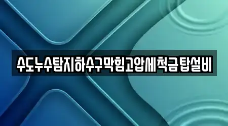 수도누수탐지하수구막힘고압세척금탑설비