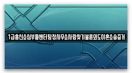 1급흥신소심부름센터탐정사무소사람찾기불륜외도이혼소송증거
