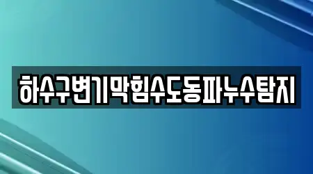 하수구변기막힘수도동파누수탐지