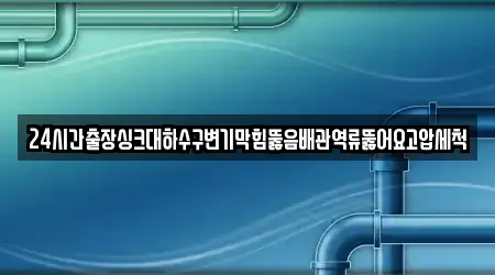 24시간출장싱크대하수구변기막힘뚫음배관역류뚫어요고압세척