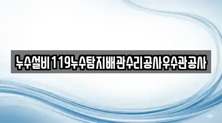 누수설비119누수탐지배관수리공사우수관공사
