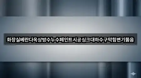 화장실베란다옥상방수누수페인트시공싱크대하수구막힘변기뚫음