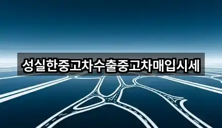 성실한중고차수출중고차매입시세