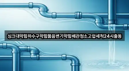 싱크대막힘하수구막힘뚫음변기막힘배관청소고압세척24시출동