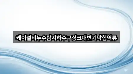 케이설비누수탐지하수구싱크대변기막힘역류