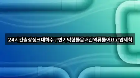 24시간출장싱크대하수구변기막힘뚫음배관역류뚫어요고압세척