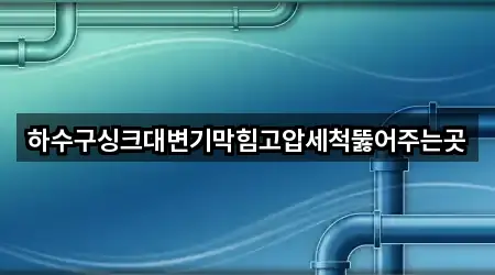 하수구싱크대변기막힘고압세척뚫어주는곳