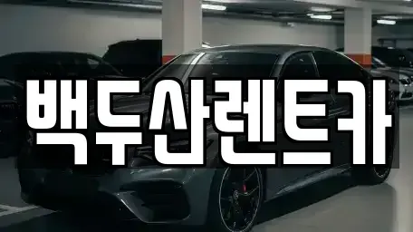 광주 서구 금호동 렌트카 전문 백두산렌트카