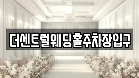 더센트럴웨딩홀주차장입구