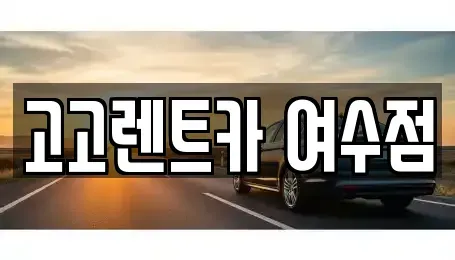 전남 여수시 종화동 렌트카 전문 고고렌트카 여수점